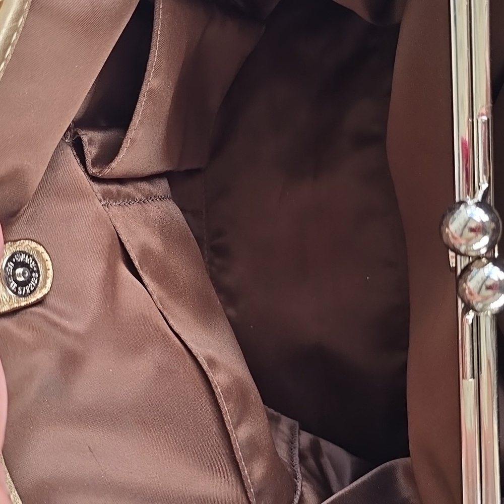Coach Metallic Gold Signature Kiss Lock Tote Bag+Large Gold Glitter Coach Tag. - Picture 12 of 13